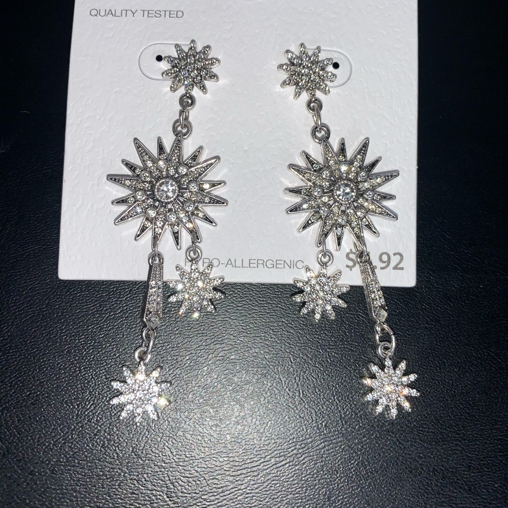 Silver star earrings